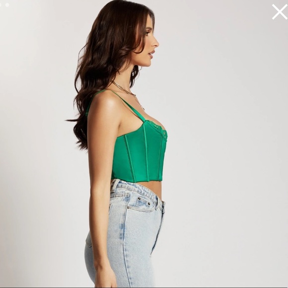 Meshki | Tops | Meshki Lake Lace Cami Crop Top Corset Green | Poshmark